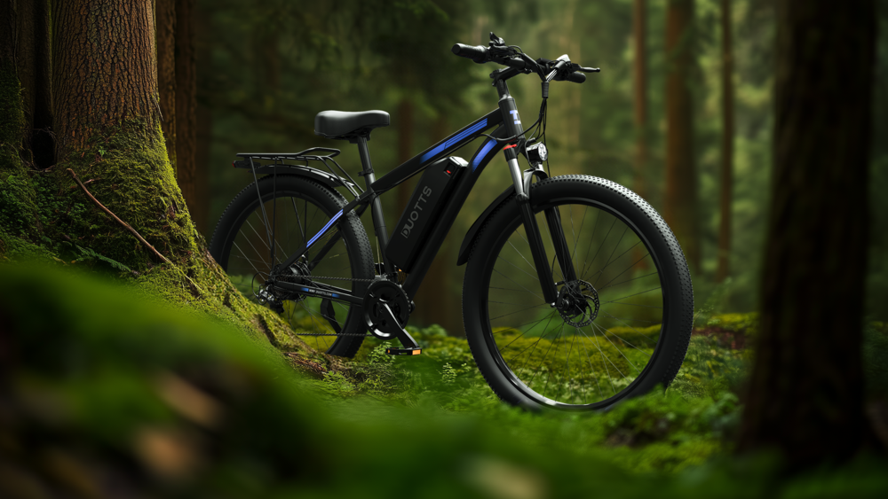 Elektrické kolo DUOTTS C29 750W 29*2,1 palcová kola 48V 15Ah baterie Dojezd 50 km Maximální rychlost 50 km/h Shimano 21 rychlostí Elektrické horské kolo se zadním nosičem IP54 Voděodolné Smart APP - Černé