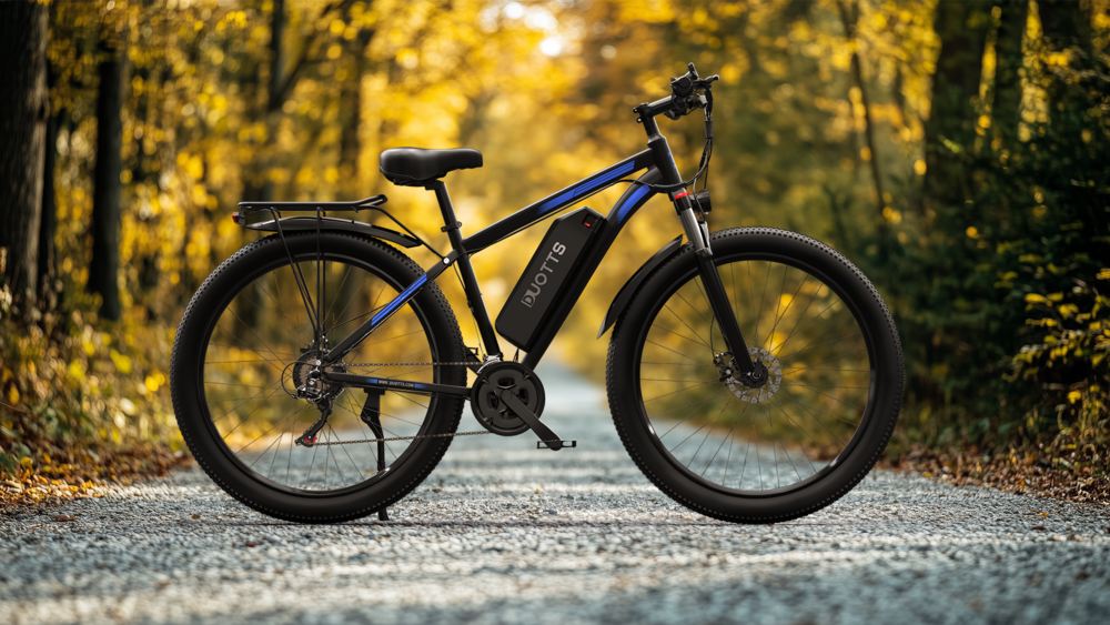 Elektrické kolo DUOTTS C29 750W 29*2,1 palcová kola 48V 15Ah baterie Dojezd 50 km Maximální rychlost 50 km/h Shimano 21 rychlostí Elektrické horské kolo se zadním nosičem IP54 Voděodolné Smart APP - Černé