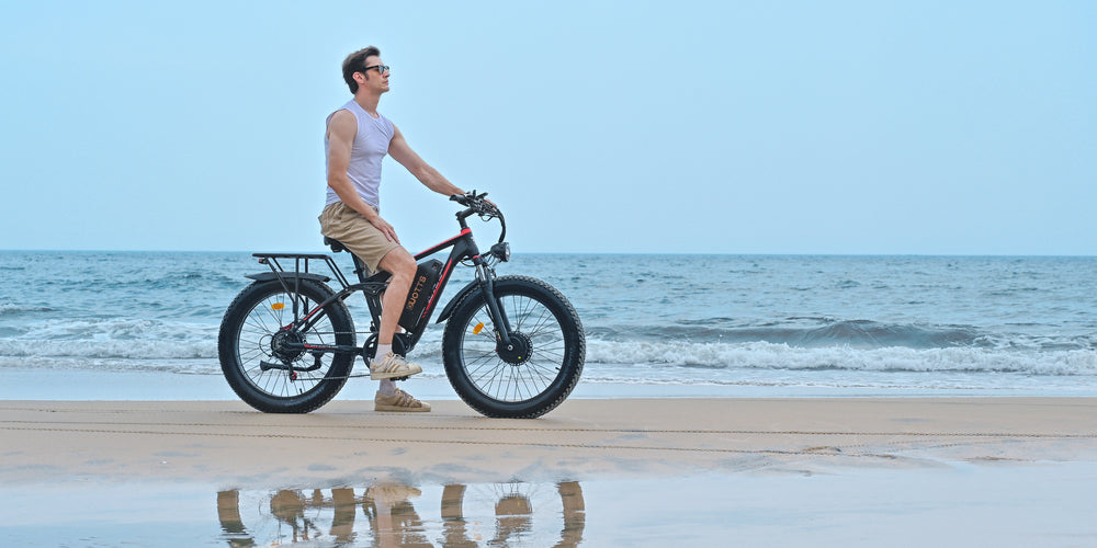 Elektrokolo DUOTTS S26 750W*2 motory 50km/h maximální rychlost 26*4,0 palce nafukovací tlusté pneumatiky 48V 19,2Ah LG baterie dojezd 120km Shimano 7 rychlostí maximální nosnost 150kg - černé