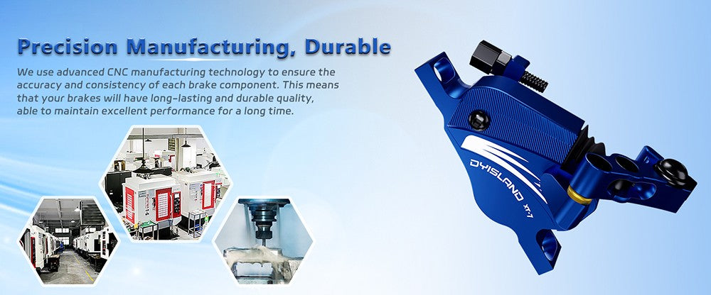 DYISLAND XT-7 Hydraulické kotoučové brzdy s třmeny, lankem ovládané přední a zadní brzdy pro horská / silniční kola / elektrokola - žluté