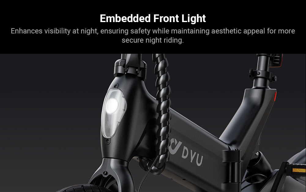 Elektrokolo DYU A16, motor 250 W, baterie 36 V 10 Ah, 16palcové pneumatiky, maximální rychlost 25 km/h, dojezd 55 km, dvojité kotoučové brzdy - černé