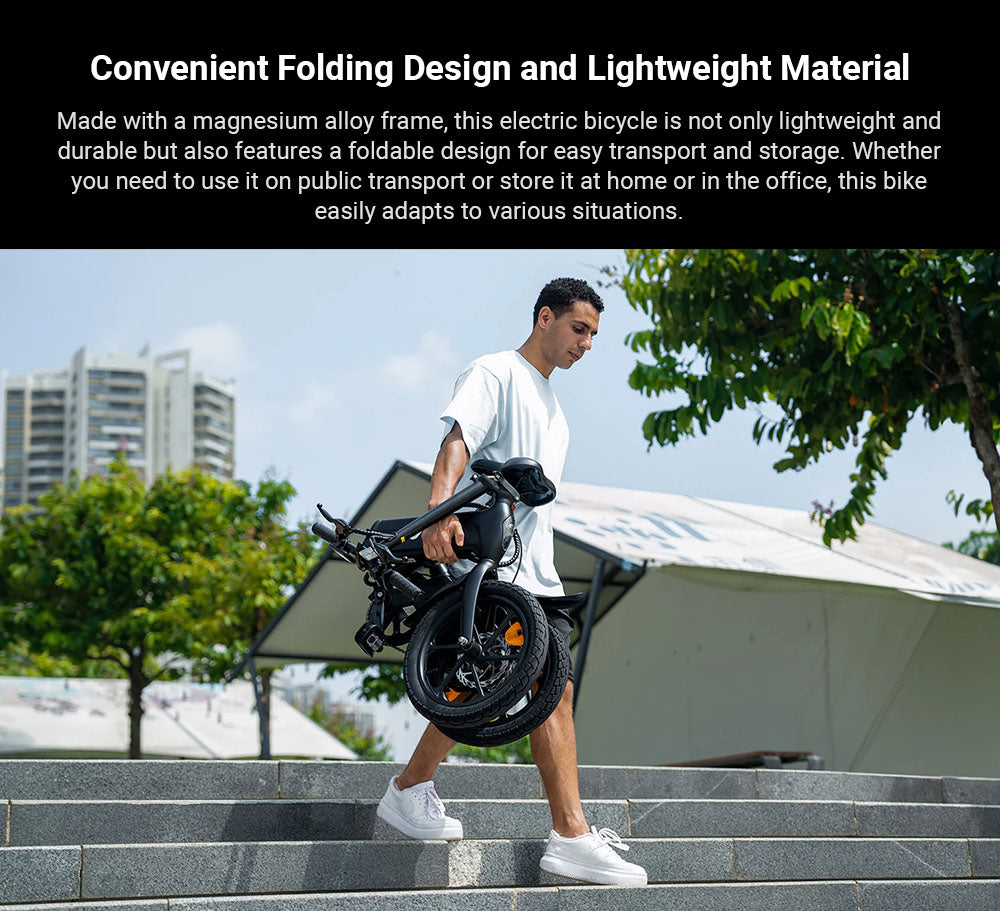 Elektrokolo DYU A16, motor 250 W, baterie 36 V 10 Ah, 16palcové pneumatiky, maximální rychlost 25 km/h, dojezd 55 km, dvojité kotoučové brzdy - černé