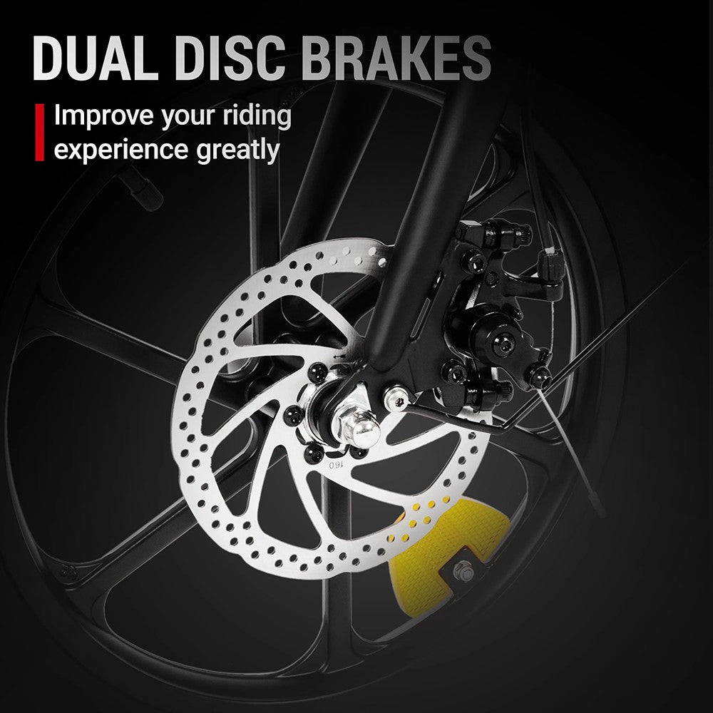 Skládací elektrokolo DYU A1F Pro, motor 250 W, baterie 36 V 7,5 Ah, pneumatiky 16*1,75 palce, maximální rychlost 25 km/h, maximální dojezd 40 km, přední a zadní kotoučové brzdy, LCD displej