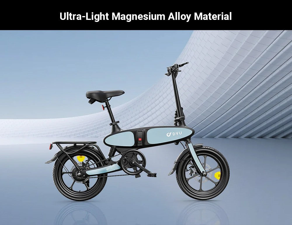 Elektrokolo DYU C2, motor 250 W, baterie 48 V 7,5 Ah, pneumatiky 16 x 2,5 palce, maximální rychlost 25 km/h, dojezd 40 km, dvojité kotoučové brzdy, LED displej