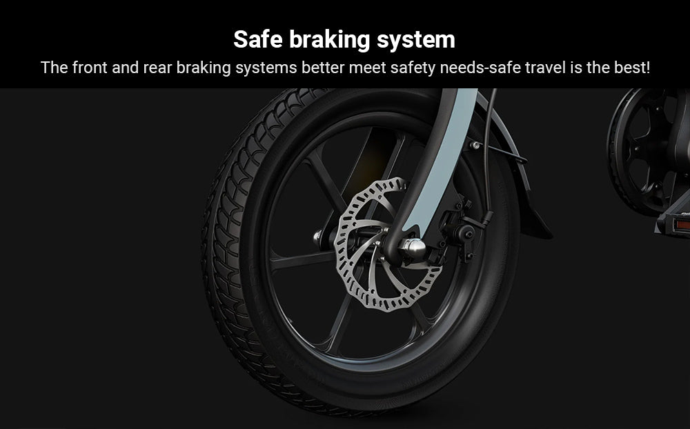 Elektrokolo DYU C2, motor 250 W, baterie 48 V 7,5 Ah, pneumatiky 16 x 2,5 palce, maximální rychlost 25 km/h, dojezd 40 km, dvojité kotoučové brzdy, LED displej