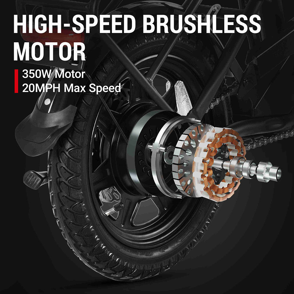 Skládací elektrokolo DYU C3, motor 250 W, baterie 36 V 7,5 Ah, 14palcové pneumatiky, maximální rychlost 25 km/h, dojezd 37 km, přední a zadní kotoučové brzdy