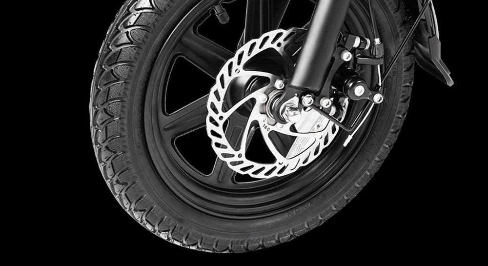 Skládací elektrokolo DYU C3, motor 250 W, baterie 36 V 7,5 Ah, 14palcové pneumatiky, maximální rychlost 25 km/h, dojezd 37 km, přední a zadní kotoučové brzdy