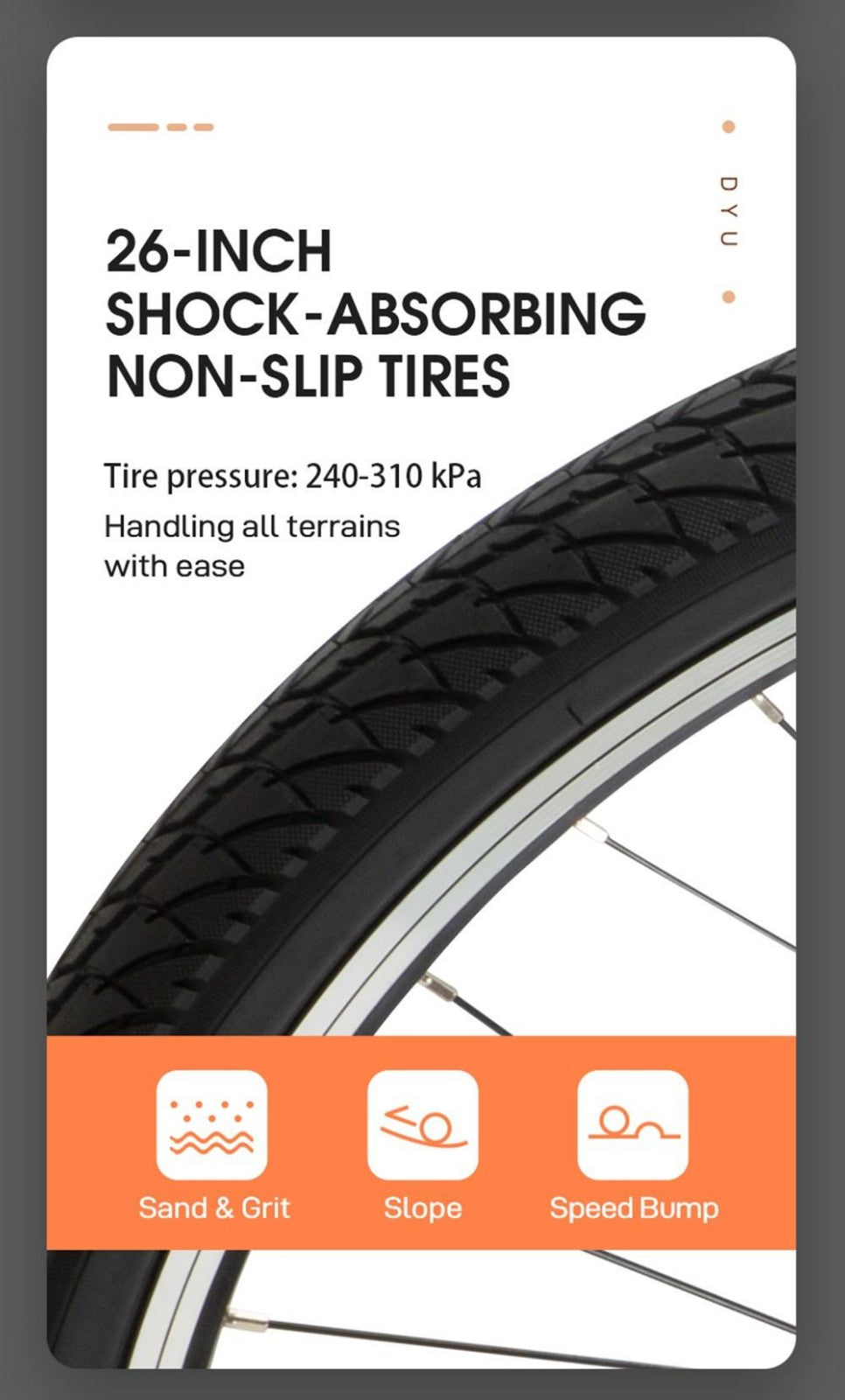 Elektrické kolo DYU C6, motor 350 W, maximální rychlost 25 km/h, baterie 36 V 12,5 Ah, maximální dojezd 70 km - černé