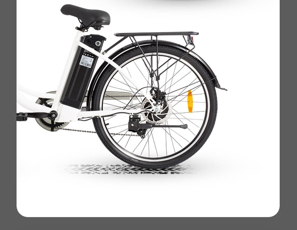 Elektrické kolo DYU C6, motor 350 W, maximální rychlost 25 km/h, baterie 36 V 12,5 Ah, maximální dojezd 70 km - černé