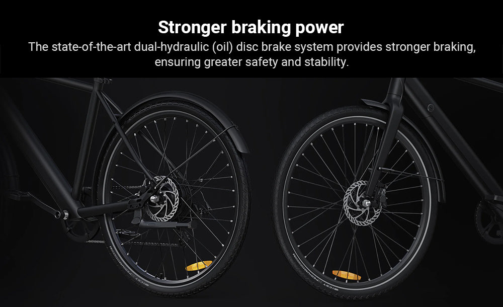Elektrokolo DYU Stroll 1, motor 250 W, baterie 36 V 9 Ah, pneumatiky CST 700*38C, maximální rychlost 25 km/h, dojezd 100 km, dvojitá hydraulická kotoučová brzda, řazení Shimano 7 rychlostí, LED displej - stříbrné
