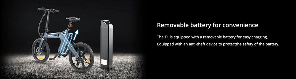 Elektrické kolo DYU T1 20 palců, senzor točivého momentu v pneumatikách, motor 36 V 250 W, maximální rychlost 25 km/h, vyjímatelná baterie 10 Ah, přední a zadní mechanické kotoučové brzdy Shimano 7 rychlostí - zelená