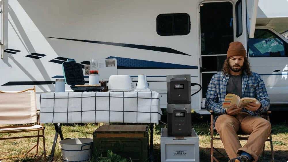 Chytrá extra baterie EcoFlow DELTA 2 Max Power Station, 2048Wh LiFePO4 článek, kompatibilní s DELTA 2, DELTA Max 2000, DELTA 2 Max