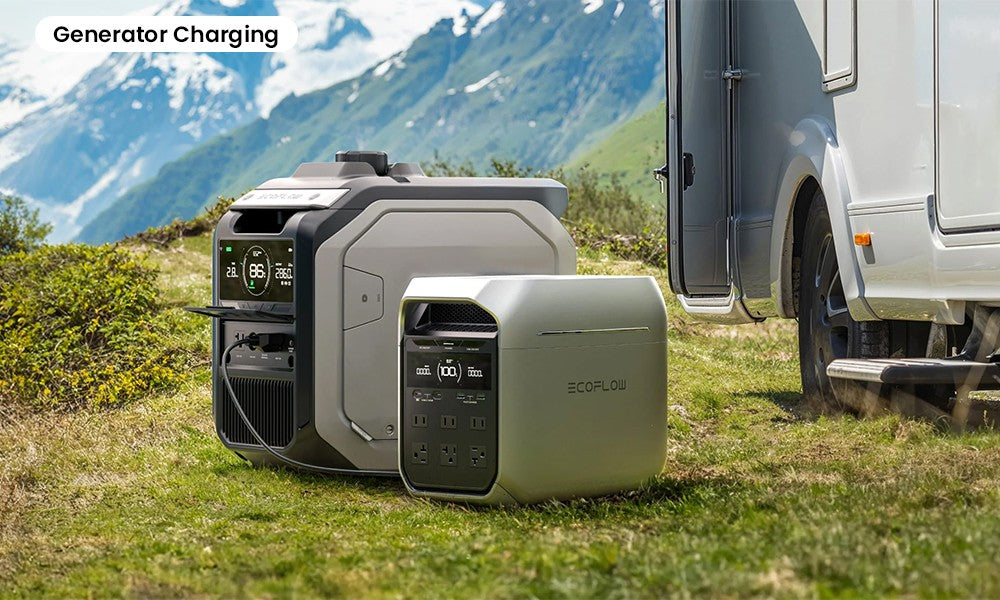 Přenosná elektrárna EcoFlow DELTA 3 Plus, 1024Wh LFP baterie, 1800W solární generátor, 13 zásuvek, UPS <10ms a hlučnost <30dB, rozšiřitelná až na 5kWh, ovládání aplikací, krytí IP65, rychlé nabíjení za 56 minut, pro domácí zálohování, kempování a obytné vozy