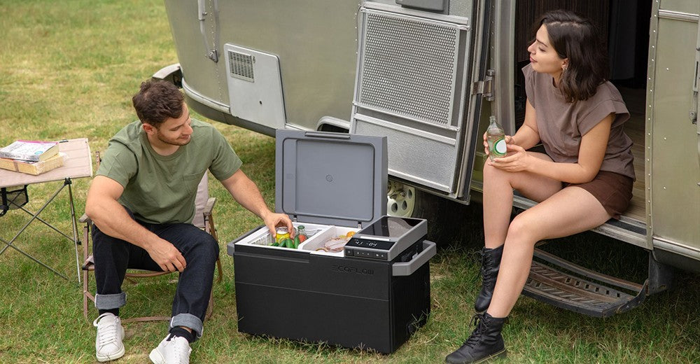 Přenosná chladnička EcoFlow GLACIER, kompresor 120 W, dvouzónová, dvojité ovládání, velká kapacita 38 l, chytré ovládání aplikací