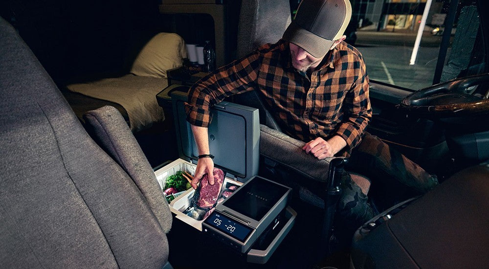 Přenosná chladnička EcoFlow GLACIER, kompresor 120 W, dvouzónová, dvojité ovládání, velká kapacita 38 l, chytré ovládání aplikací