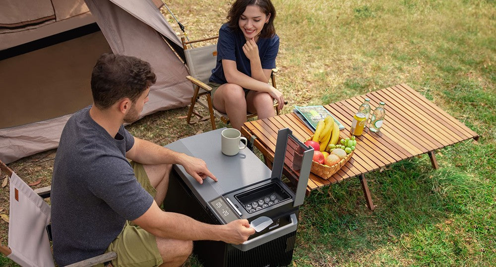 Přenosná chladnička EcoFlow GLACIER, kompresor 120 W, dvouzónová, dvojité ovládání, velká kapacita 38 l, chytré ovládání aplikací