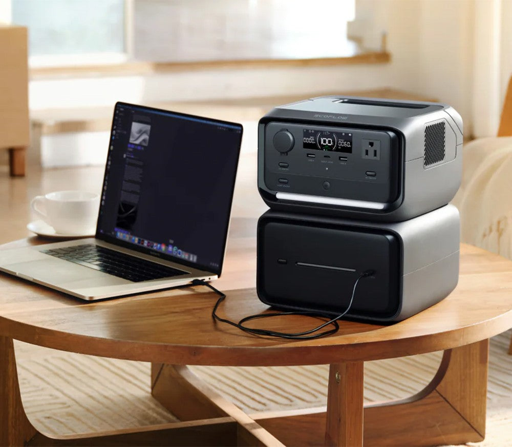 Bateriový zdroj EcoFlow RIVER 3 Plus EB300, kapacita 286 Wh, rozšiřte kapacitu RIVER 3 Plus až na 572 Wh, chytrá přídavná baterie pro přenosnou elektrárnu