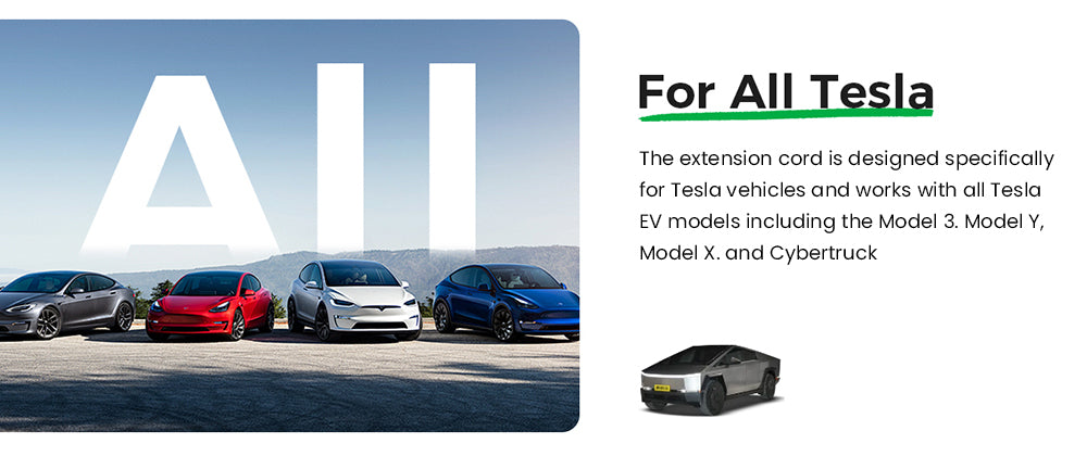 Prodlužovací kabel Evgoer EG-C0008 pro Teslu, kabel 16,4 stop, maximální proud 50 A, výkon 12 kW s konektorem NACS, vodotěsný IP66, pro nabíječku elektromobilů úrovně 1 a 2, kompatibilní se všemi modely Tesla