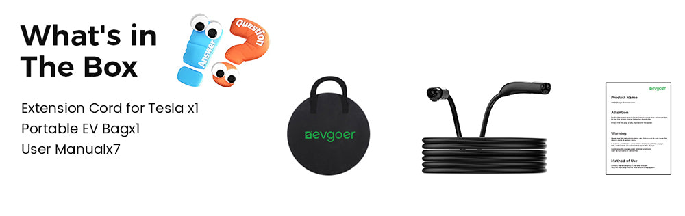 Prodlužovací kabel Evgoer EG-C0008 pro Teslu, kabel 16,4 stop, maximální proud 50 A, výkon 12 kW s konektorem NACS, vodotěsný IP66, pro nabíječku elektromobilů úrovně 1 a 2, kompatibilní se všemi modely Tesla