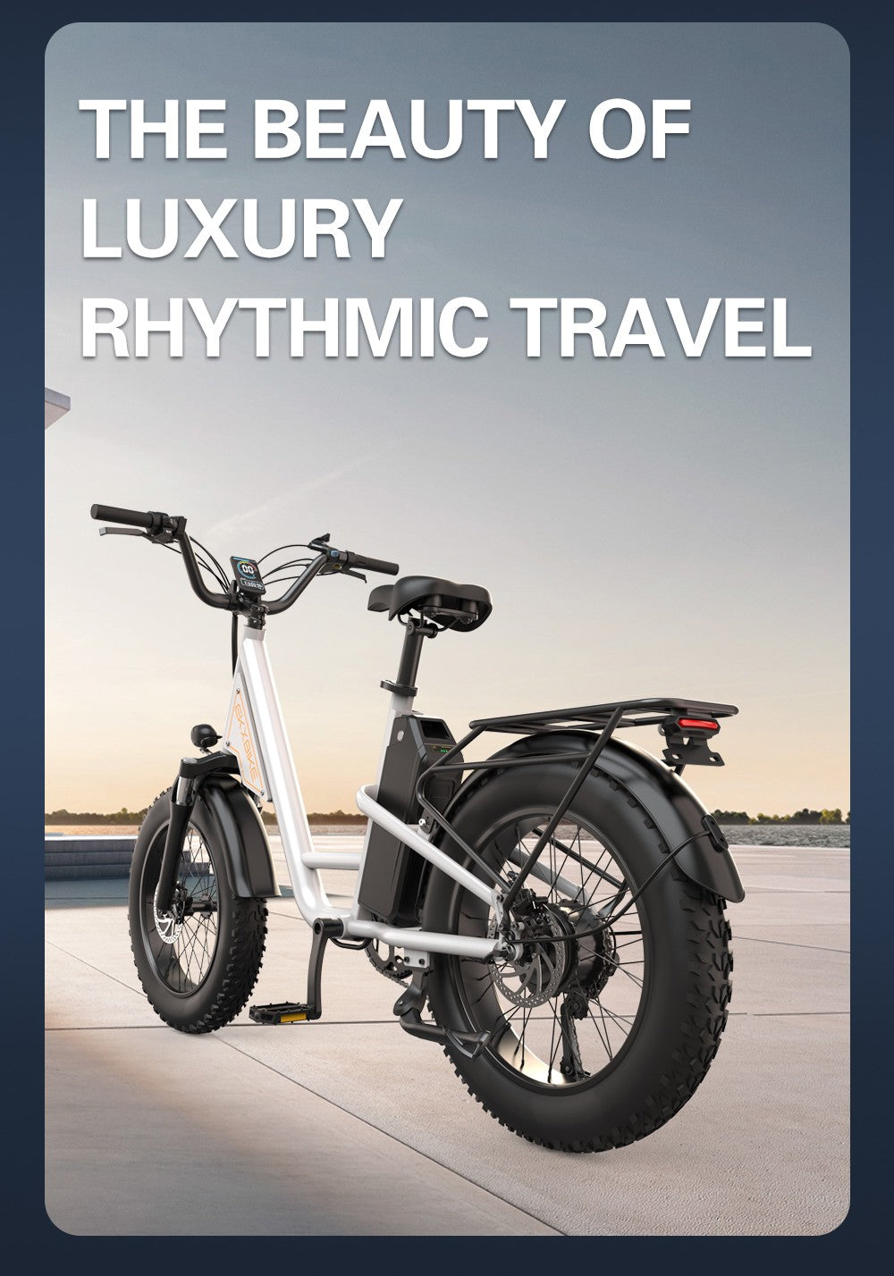 Elektrokolo EKXBIKE L1, motor 1000 W, baterie 48 V 15,6 Ah, tlusté pneumatiky 20*4 palce, maximální rychlost 55 km/h, dojezd 80 km, kotoučová brzda, odpružení předního a zadního kola