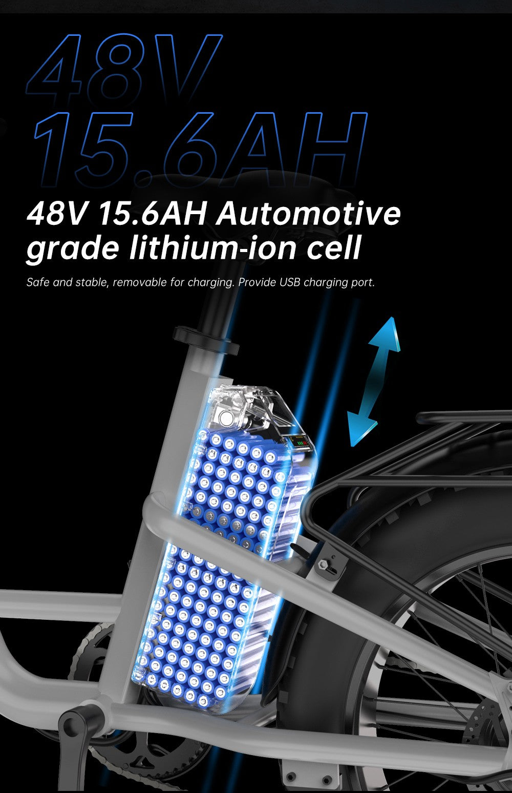 Elektrokolo EKXBIKE L1, motor 1000 W, baterie 48 V 15,6 Ah, tlusté pneumatiky 20*4 palce, maximální rychlost 55 km/h, dojezd 80 km, kotoučová brzda, odpružení předního a zadního kola