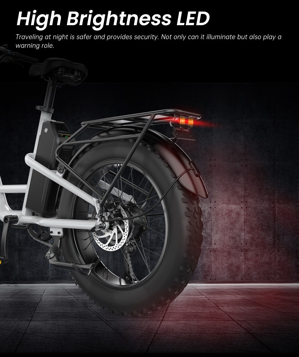 Elektrokolo EKXBIKE L1, motor 1000 W, baterie 48 V 15,6 Ah, tlusté pneumatiky 20*4 palce, maximální rychlost 55 km/h, dojezd 80 km, kotoučová brzda, odpružení předního a zadního kola