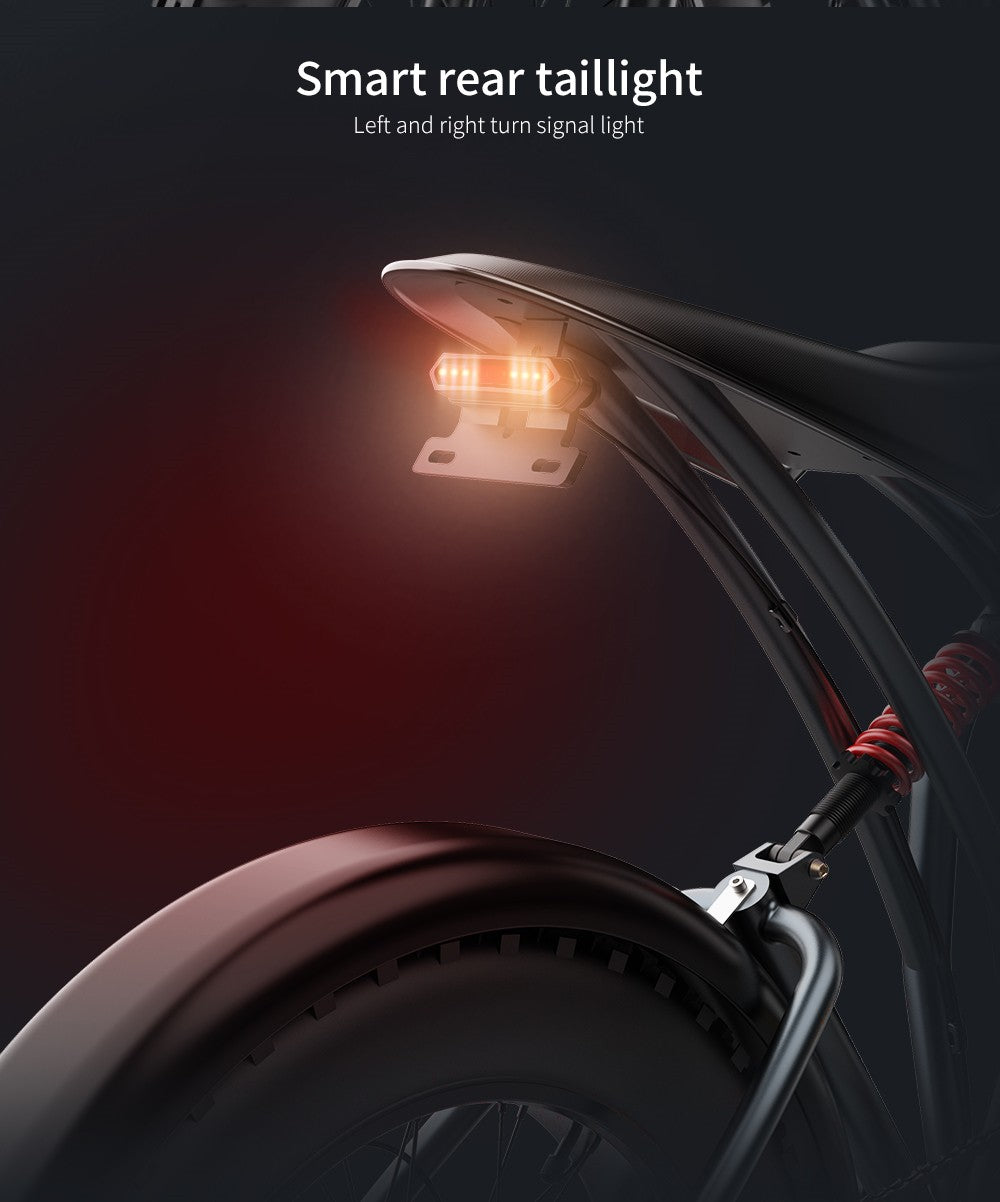 Elektrokolo EKXBIKE T1, motor 1000 W, baterie 48 V 20 Ah, tlusté pneumatiky 20 x 4 palce, maximální rychlost 50 km/h, dojezd 100 km, kotoučové brzdy, hydraulický tlumič, řazení Shimano 7 rychlostí