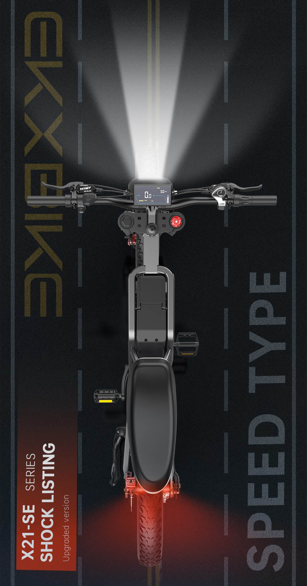 Elektrokolo EKXBIKE X21, motor 2000 W, baterie 48 V 35 Ah, pneumatiky 20*4 Fat, maximální rychlost 55 km, maximální dojezd 150 km, hydraulické brzdy, hydraulický tlumič, Shimano 7 rychlostí