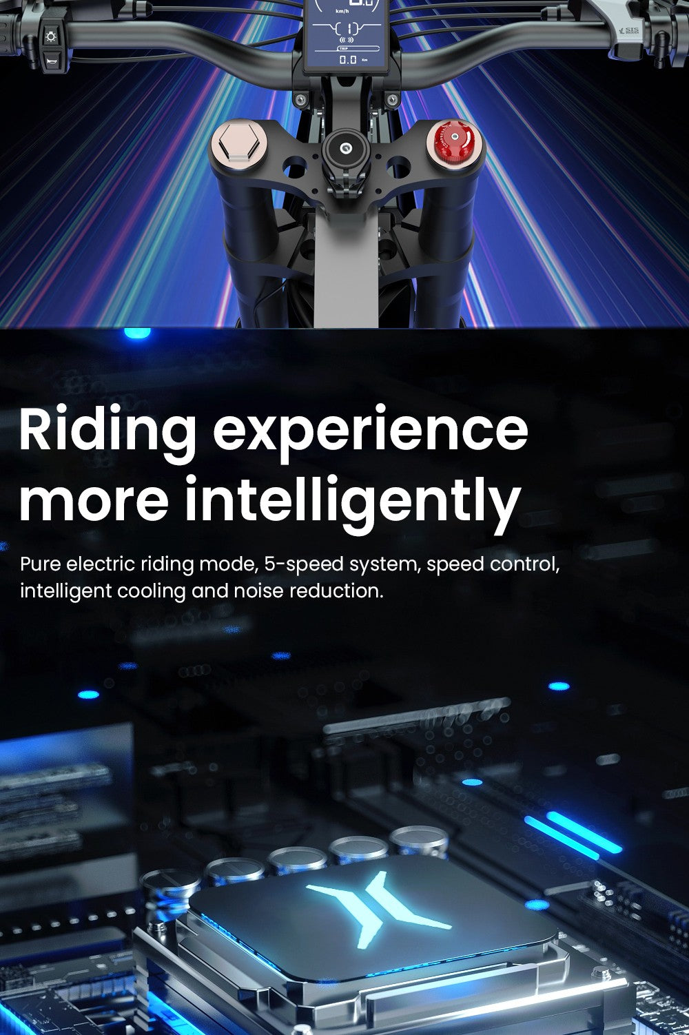 Elektrokolo EKXBIKE X21 Max, motor 3000 W, baterie 60 V 30 Ah, horské pneumatiky 19*2 palce, maximální rychlost 85 km/h, dojezd 90 km, hydraulické brzdy, hydraulický tlumič, řazení Shimano 7 rychlostí, LCD displej