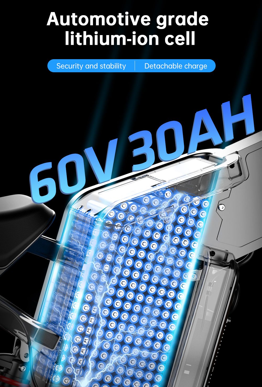 Elektrokolo EKXBIKE X21 Max, motor 3000 W, baterie 60 V 30 Ah, horské pneumatiky 19*2 palce, maximální rychlost 85 km/h, dojezd 90 km, hydraulické brzdy, hydraulický tlumič, řazení Shimano 7 rychlostí, LCD displej