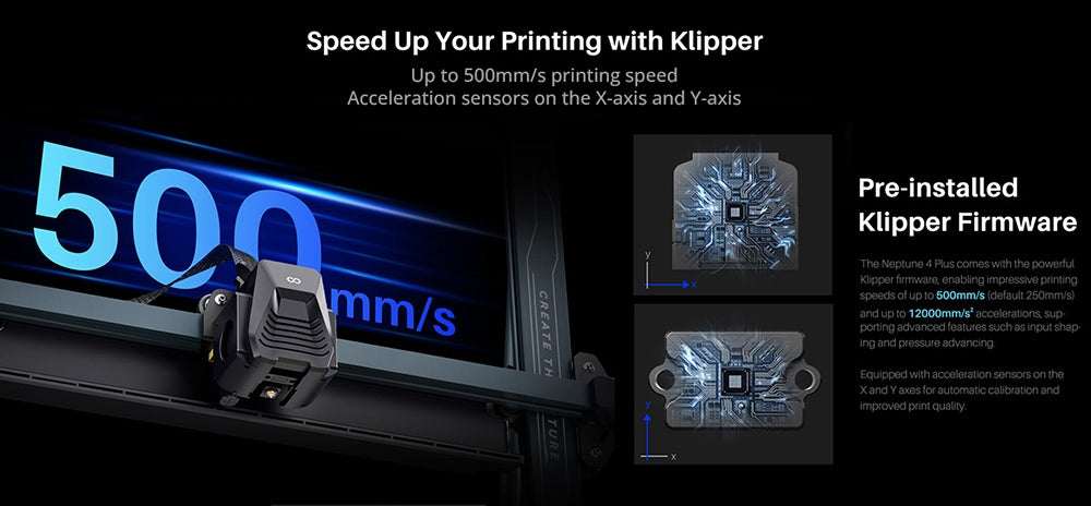 3D tiskárna Elegoo Neptune 4 Plus, automatické nivelace, maximální rychlost tisku 500 mm/s, firmware Kllpper, tryska pro vysokou teplotu 300 °C, chladicí ventilátor, WiFi připojení, 320 * 320 * 385 mm