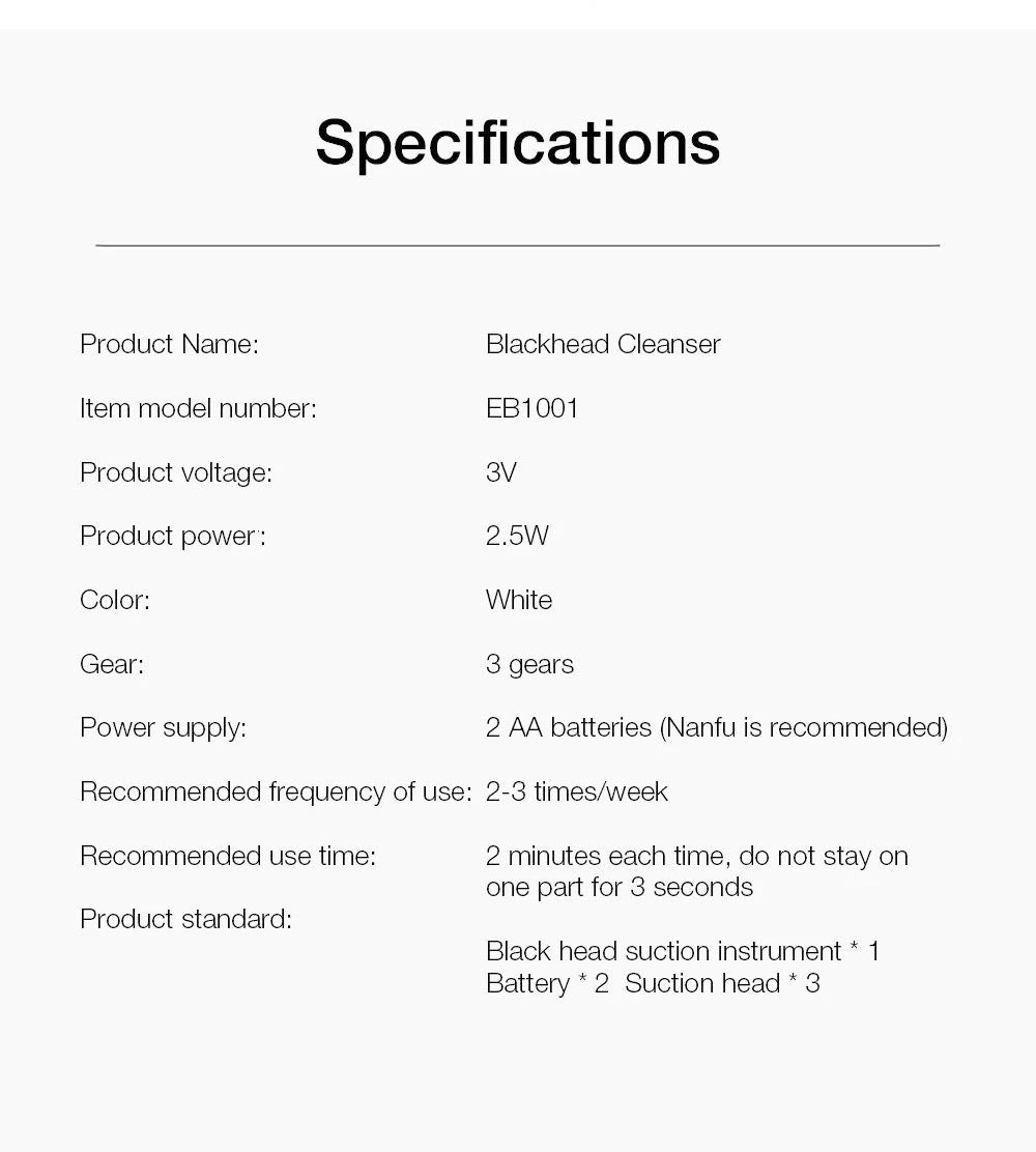 Enchen EB1001 Čistič černých teček Čistič pórů Tři rychlostní stupně Péče o pleť Přístroj na odsávání černých teček Extraktor pórů na obličej