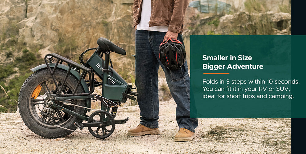 Skládací elektrokolo ENGWE ENGINE Pro 2.0, tlusté pneumatiky 20*4,0 palce, točivý moment 75 Nm, baterie 52 V 16 Ah, maximální rychlost 25 km/h, dojezd 100 km, řazení Shimano 8 rychlostí, hydraulické kotoučové brzdy, celoodpružené - černé