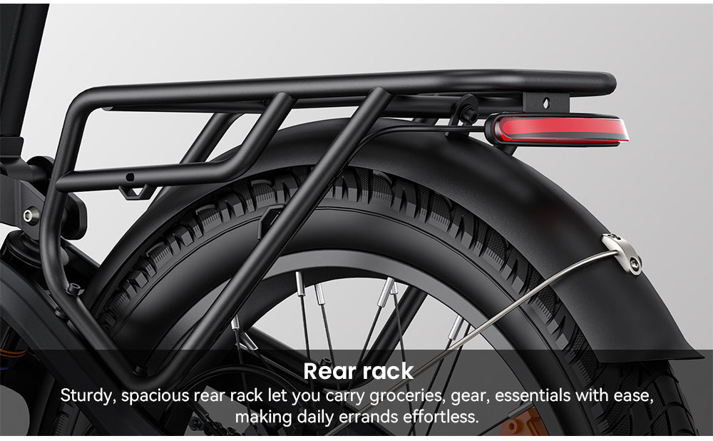 Elektrokolo ENGWE L20 3.0 Boost, motor 250 W, baterie 48 V 13,5 Ah, pneumatiky 20 x 3,0 palce, maximální dojezd 135 km, hydraulické brzdy, celoodpružené, senzor točivého momentu, řazení Shimano 7 rychlostí - Golden