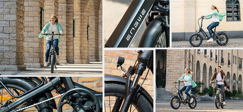 Elektrokolo ENGWE L20 3.0 Boost, motor 250 W, baterie 48 V 13,5 Ah, pneumatiky 20 x 3,0 palce, maximální dojezd 135 km, hydraulické brzdy, celoodpružené, senzor točivého momentu, řazení Shimano 7 rychlostí - Golden