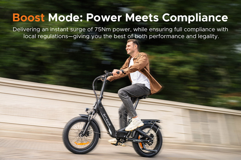 Elektrokolo ENGWE L20 3.0 Boost, motor 250 W, baterie 48 V 13,5 Ah, pneumatiky 20 x 3,0 palce, maximální dojezd 135 km, hydraulické brzdy, celoodpružené, senzor točivého momentu, řazení Shimano 7 rychlostí - Golden