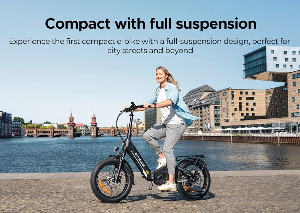 Elektrokolo ENGWE L20 3.0 Pro, motor 250 W, baterie 48 V 15 Ah, pneumatiky 20 x 3,0 palce, maximální dojezd 160 km, hydraulické brzdy, celoodpružené, Shimano 7 rychlostí - zlatá