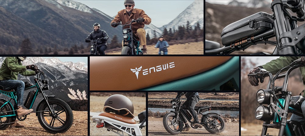 Elektrokolo ENGWE M20, 20*4,0'' tlusté pneumatiky, bezkartáčový motor 750 W, maximální rychlost 45 km/h, baterie 48 V 13 Ah, dojezd 75 km, dvojitá kotoučová brzda Shimano 7 rychlostí, dvojitý tlumič - černá