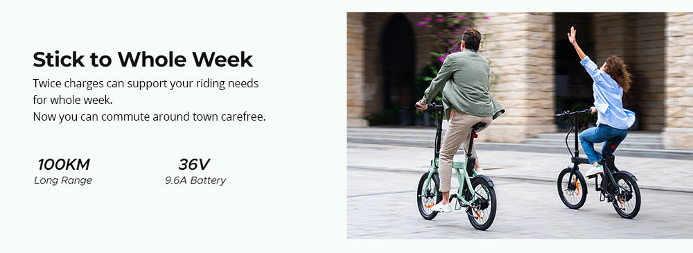 Skládací elektrokolo ENGWE P20, tichý motor 250 W, senzor točivého momentu, baterie 36 V 9,6 A, pneumatiky 20*1,95 palce, maximální rychlost 25 km/h, dojezd 100 km, hydraulické kotoučové brzdy - zelené