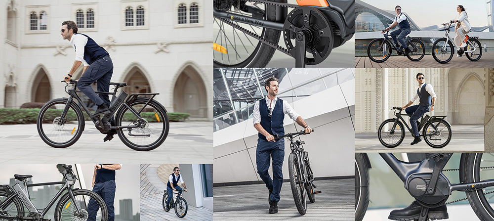 Městské elektrokolo ENGWE P275 Pro, 27,5" drátové pneumatiky, 250W bezkartáčový motor Bafang se středním pohonem, 3stupňová automatická řadicí páka, baterie 36V 19,2Ah, maximální dojezd 260 km, přední a zadní hydraulická kotoučová brzda - černá