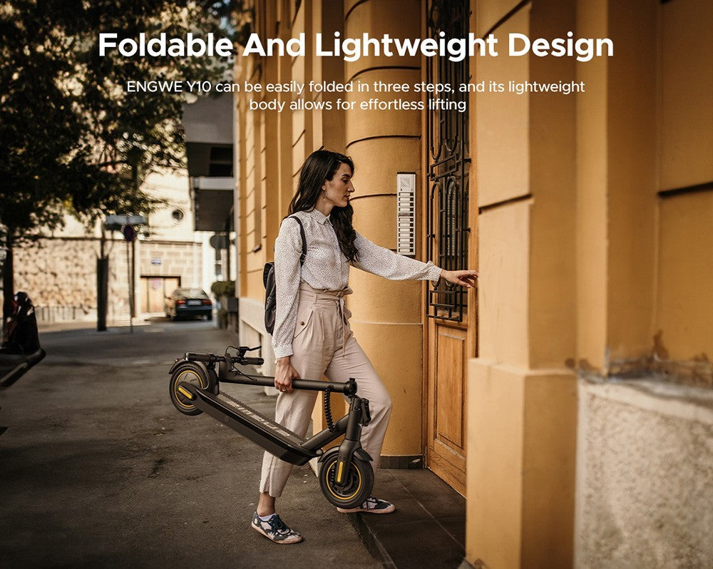 Elektrická koloběžka ENGWE Y10 10*3,0 palce, pneumatiky, 36V 350W motor, rychlost 25 km/h, baterie 13 Ah, dojezd 65 km