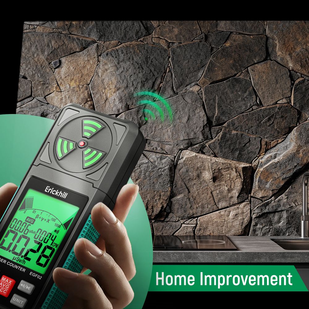 Digitální detektor jaderného záření ERICKHILL EGF02, Geigerův počítač, přenosný beta-gama rentgenový dozimetr s LCD displejem pro domácí použití, těžbu radioaktivních nerostů