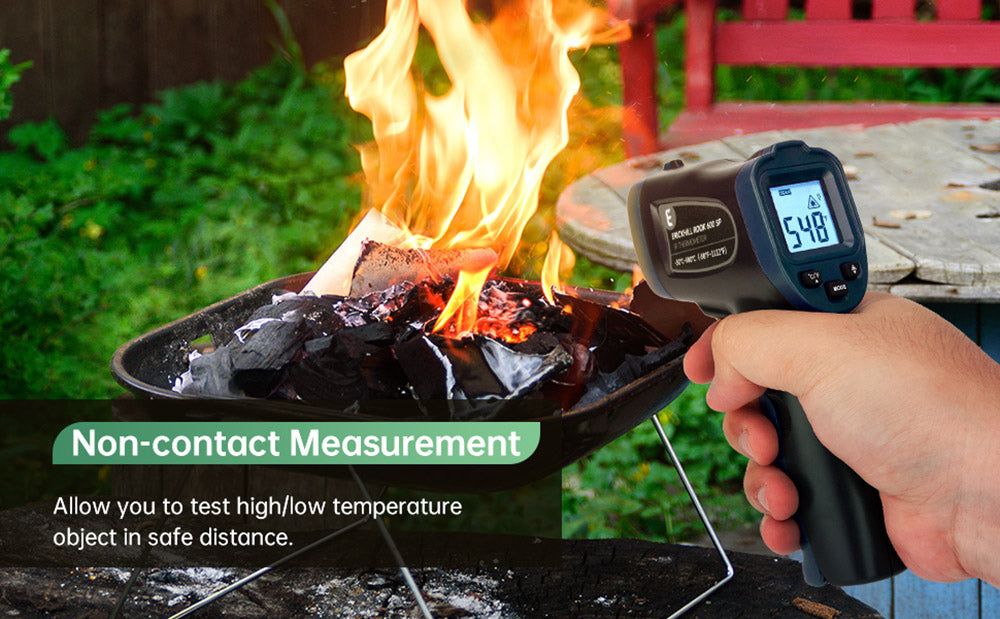 Infračervený teploměr ERICKHILL ROOK600 SP, -58 °F až 1112 °F, LCD displej, bezkontaktní, pro opravy a kontrolu vozidel, pro vaření, výrobu piva, kutilství a hračky pro domácí mazlíčky, NENÍ určen pro lidi