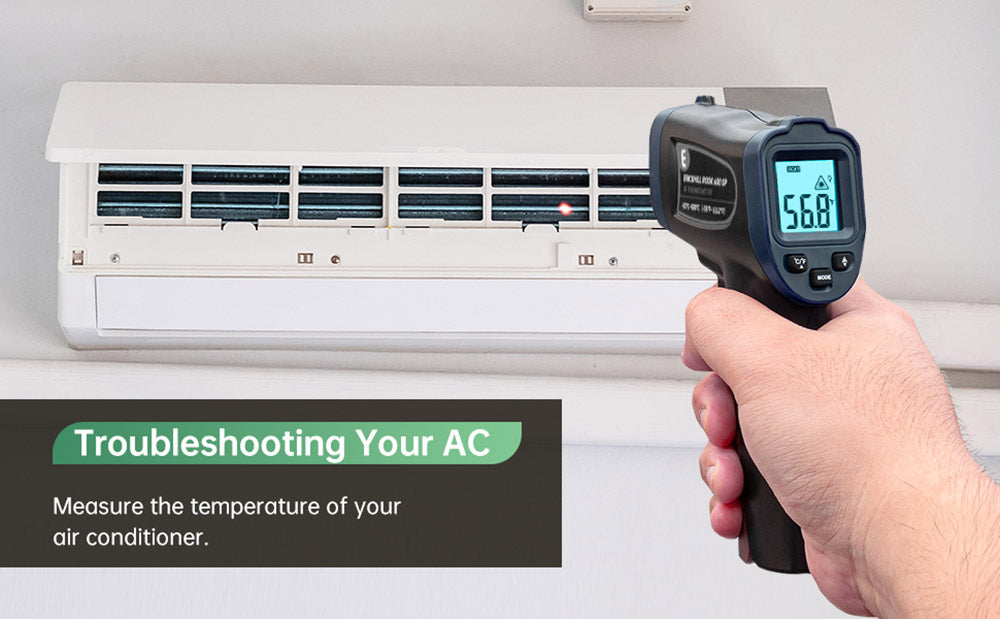 Infračervený teploměr ERICKHILL ROOK600 SP, -58 °F až 1112 °F, LCD displej, bezkontaktní, pro opravy a kontrolu vozidel, pro vaření, výrobu piva, kutilství a hračky pro domácí mazlíčky, NENÍ určen pro lidi