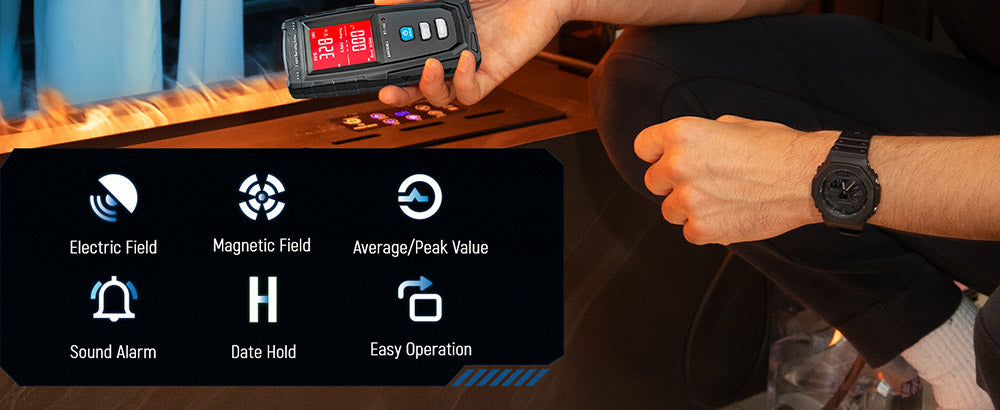 ERICKHILL RT-100 EMF metr, ruční detektor záření elektromagnetického pole