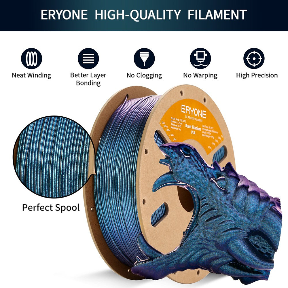 ERYONE PLA filament s páleným titanem 1kg - modrý