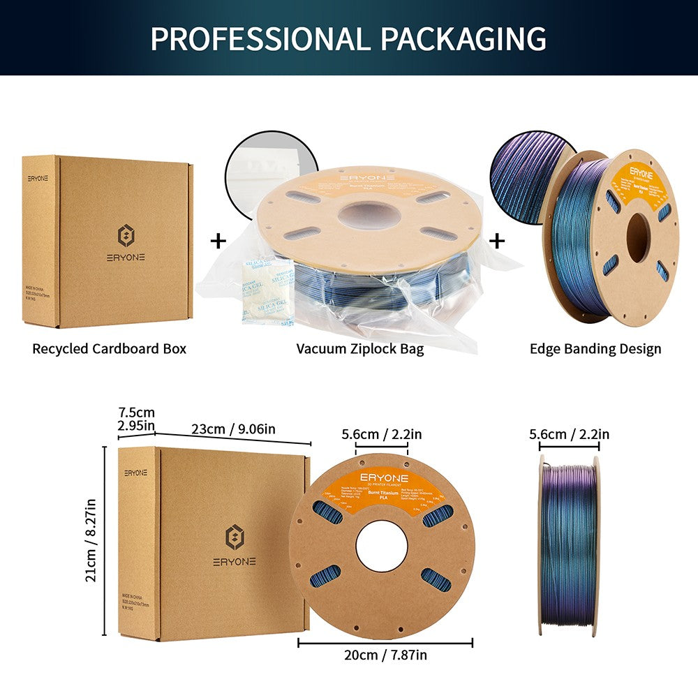 ERYONE PLA filament s páleným titanem 1kg - modrý