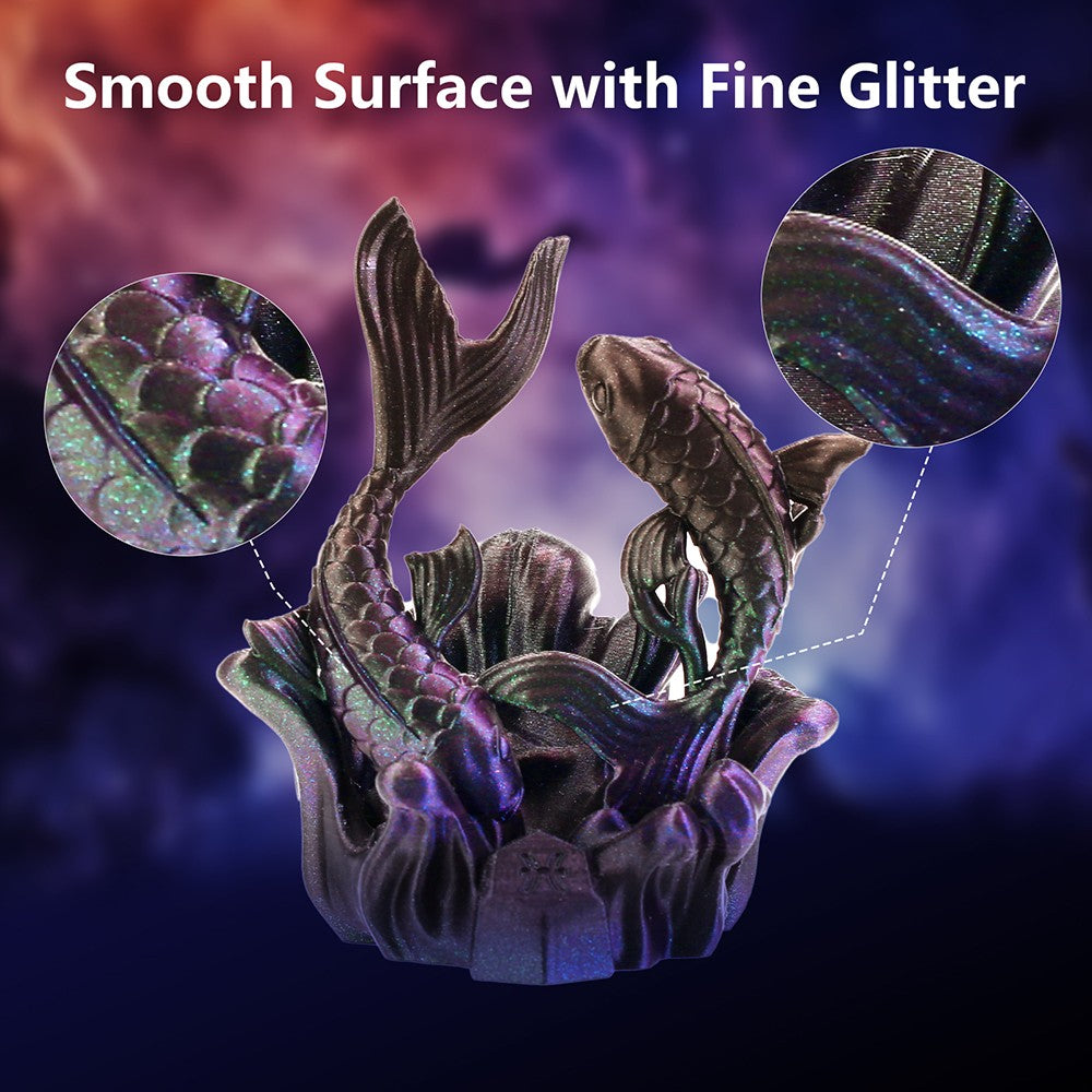 ERYONE Burnt Titanium Rainbow PLA filament 1kg, Nebula (tmavě zlatá a zelená a modrofialová)