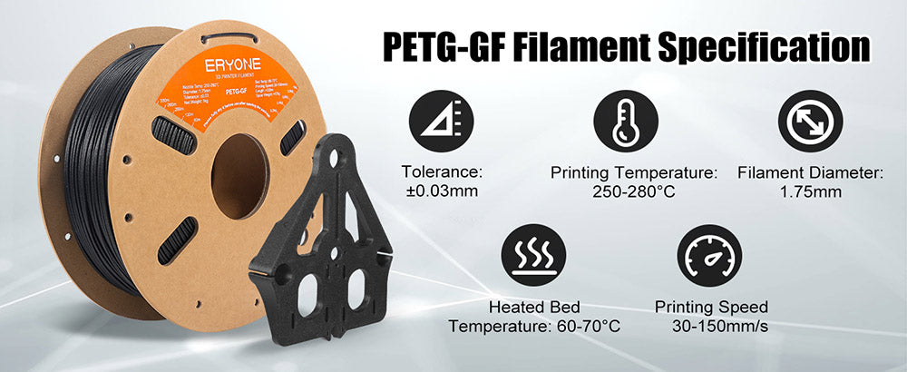 ERYONE Skleněné vlákno PETG, 1 kg - černé