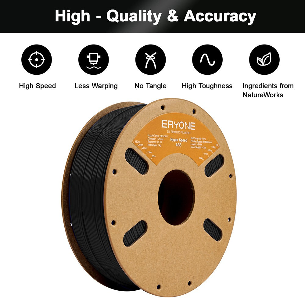 ERYONE Vysokorychlostní ABS filament 1kg - černý